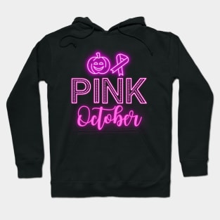 Pink October Pink Neon Letters Hoodie